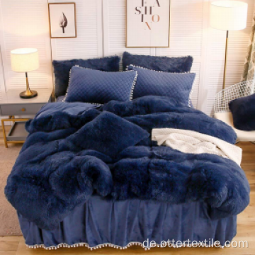 luxuriöses zotteliges Bettbezug-Set aus Plüsch